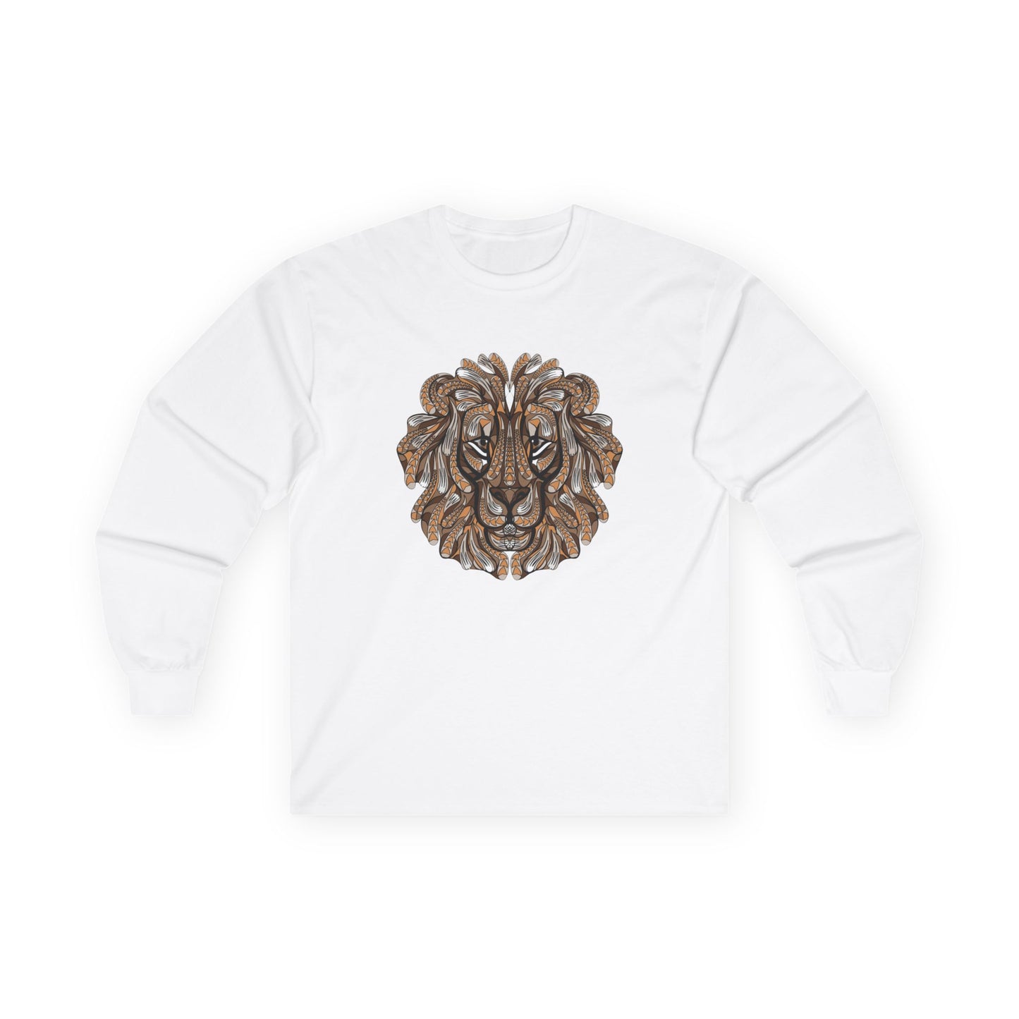 Lion Head Graphic Long Sleeve Tee for Animal Lovers