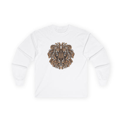 Lion Head Graphic Long Sleeve Tee for Animal Lovers