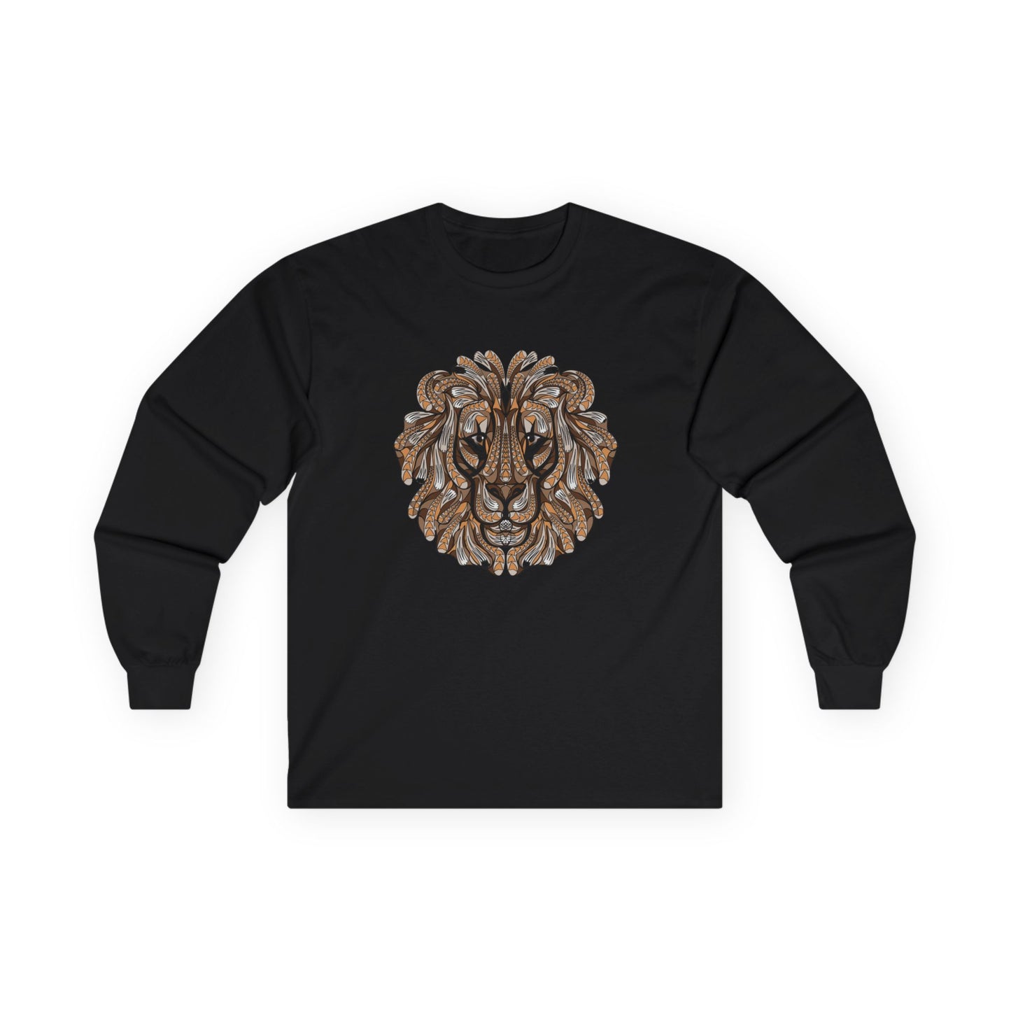 Lion Head Graphic Long Sleeve Tee for Animal Lovers